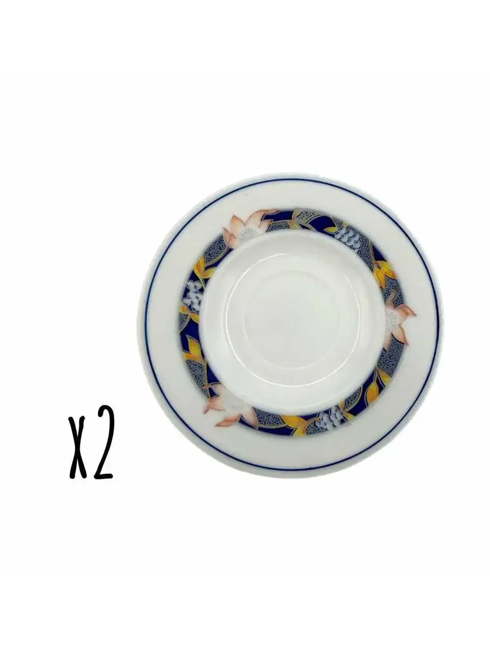 Set of 2 Vintage Harmonia Spain Milk Glass Saucers